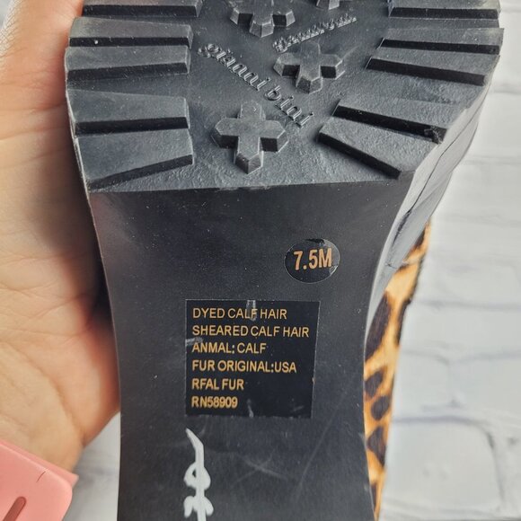 NWOB Gianni Bini Maxxwelle Leopard Print Faux Calf Hair Platform Loafers - Picture 9 of 12